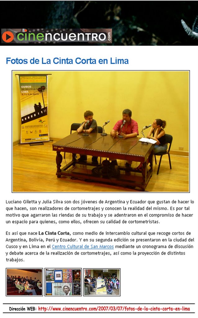 "Cinencuentro.com", Lima - Perú