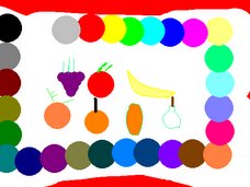 es  un  dibujo  de  frutas  que   tiene:Uvas,Manzanas,banano,Mango,etc