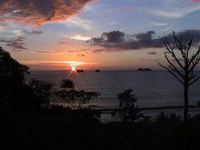 Sunset over Islands on Playa Ballena