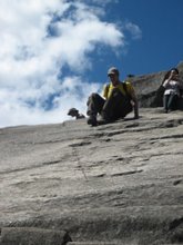 Jonas Descending Machu Picchu Mountain (carefully!)