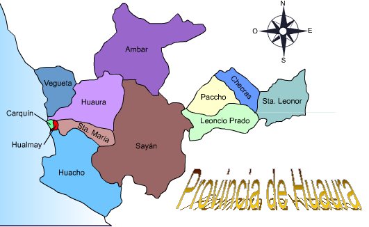 Mapa de la Provincia de Huaura