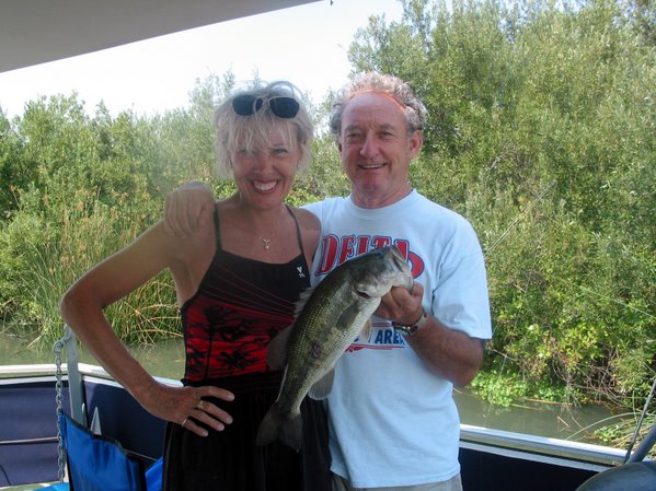Cec's catch of the day on the houseboat
