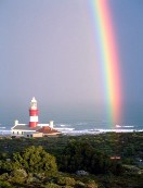 A rainbow entering the most Southern point of Africa