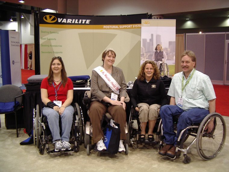 Ms. Wheelchair America, Autumn Grant stops by the VARILITE booth at Medtrade, in Las Vegas in April