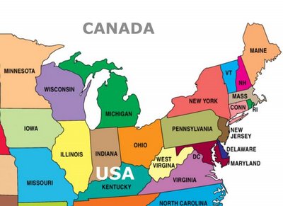 Map of North-East USA