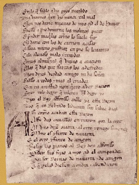 Manuscrito del Poema de Mio Cid