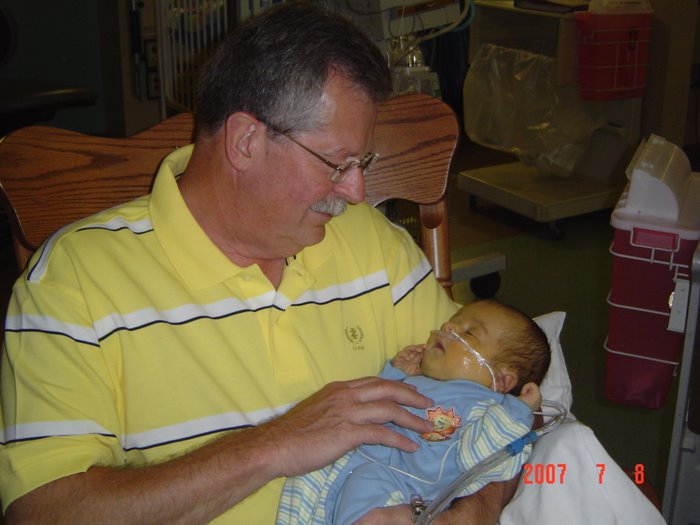 Grandpa Mike's first cuddle