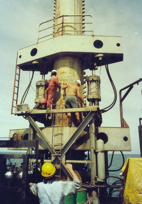 Oilies Work a Petrocorp Barge, 1994
