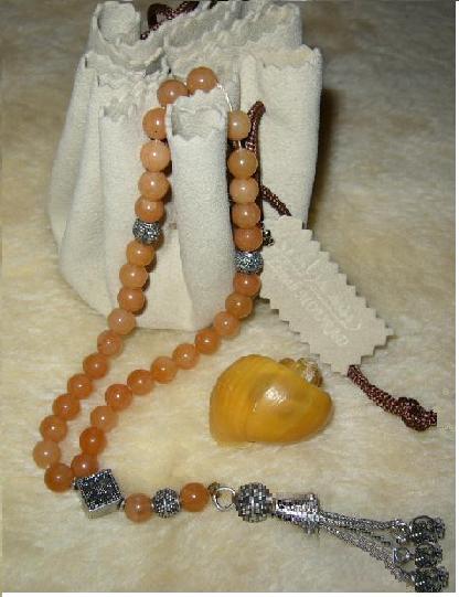 33 Beads Orange Agate Sebha