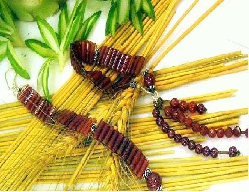 33 beads Agate mini-sebha with 3 counters