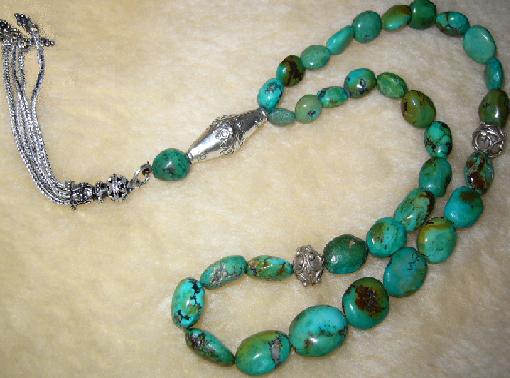 33 Beads Egyptian Turquoise Sebha