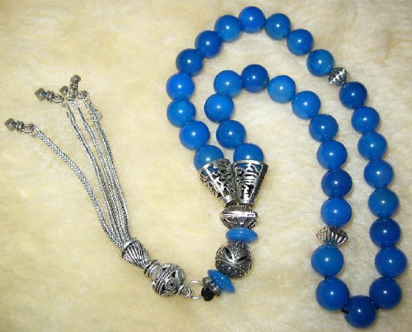 33 Beads Blue Agate