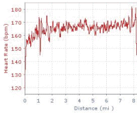Heart rate graph for 19/11/06 run