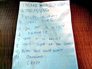 Star Spangles Set List from 11/24/06
