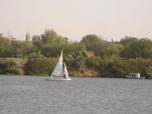 Lone Sailboat over the Nile