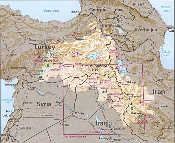 Közel-Kelet Ázsia kurdok lakta területei