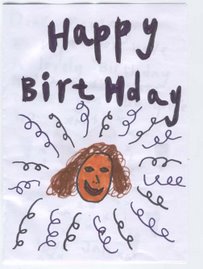 The front of Jak's birthday card