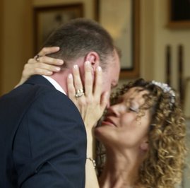 A wedding kiss