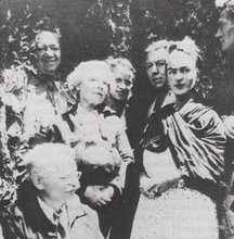 Trotsky with Frida Kahlo and Diego Riveria