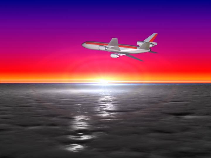 3DS MAX - Luz Omni com efeito atmosfera - Aviao dc10