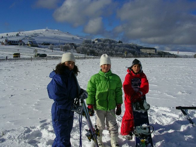 En el Markstein esquiando con Vale y Claire