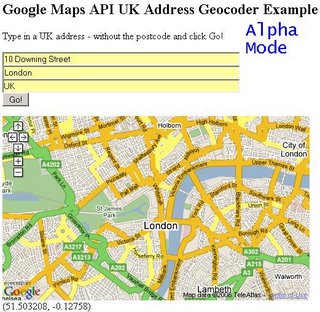 UK Address Geocoder Alpha - 10 Downing Street - Zoomed Out