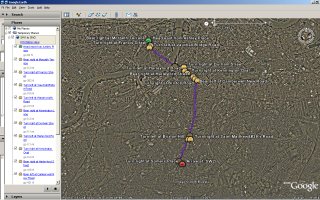 Directions SW1 to SW2 in Google Earth