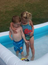Playing in the pool with Katelyn