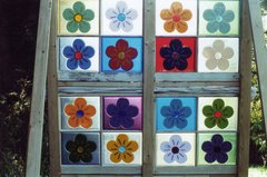 DAISIES 4X4X4=16 $ 1200 for the wall or can be broken up into 4 parts at $400. each part.