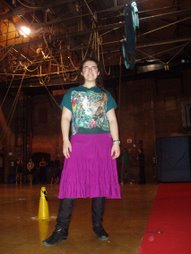 me at the circus space (note all the ropes hanging in the back)