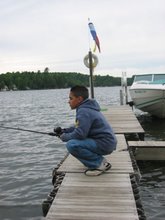 Poor Steven still trying to catch a fish.