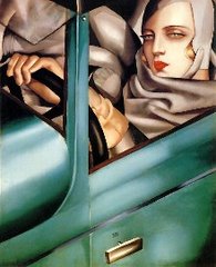 Autoportrait de Tamara De Lempicka "La Bugatti verte" 1925