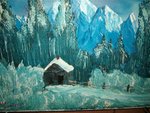 Winter Cabin oil painting