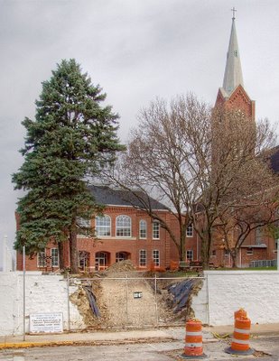 Saint Francis Borgia Church in Washington, MIssouri - construction