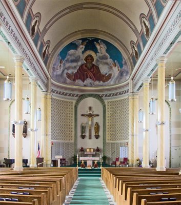 Saint Francis Borgia Church in Washington, MIssouri - nave