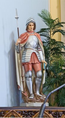 Saint George Catholic Church, in Hermann, Missouri - statue of Saint George