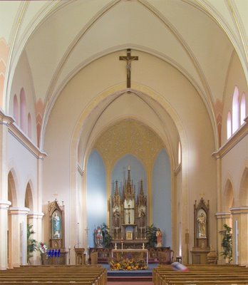 Saint George Catholic Church, in Hermann, Missouri - nave