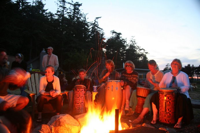 Wedding night campfire