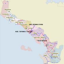 Peta Kabupaten Tapanuli Tengah