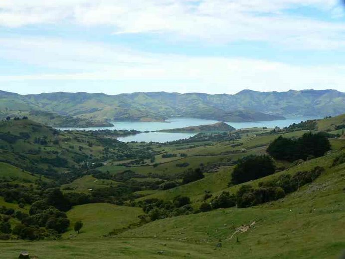 View of Akaroa, New Zealand