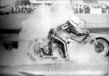 Joe Smith Smokes The Tire At Bakersfield Raceway