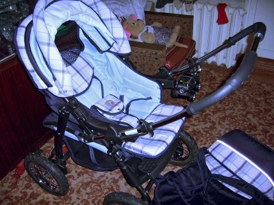 Russian family prepares children's carriage for sale
