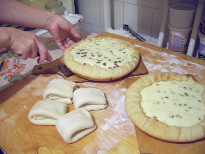 Russian pies. As Russian family baked pies