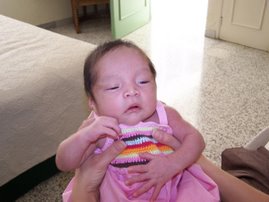 Mazzi in her first Baby Gap Dress