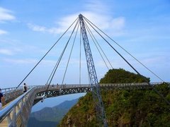 Hanging bridge at mount mat cincang in langkawi island