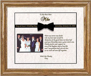 photo frame containing a poem from the groom to the best man