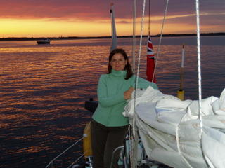 Anchored in Studland bay outside Poole on Ellen´s Birthday