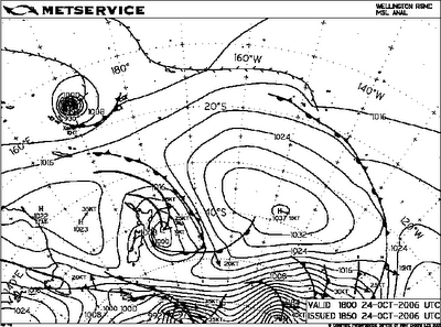 weather fax: tropical storm Xavier - NNW of New Zealand