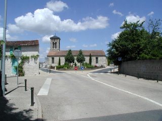 Church and one-way system at St. Liguaire