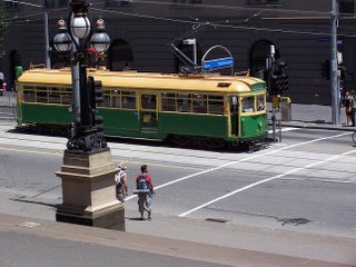 A tram on Spring Street, Melbourne; source: Koyzis